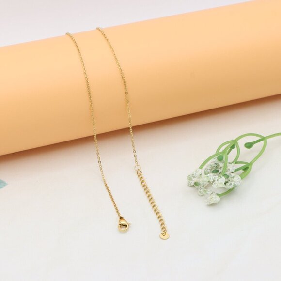 Golden Y-Shape Necklace with Drop Charm Adjustable Chain, XPNL0373 - Picture 12 of 12